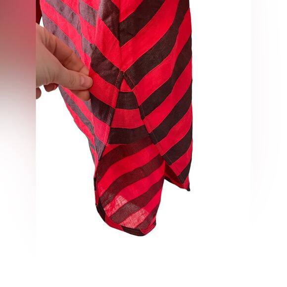 L’ACADEMIE NWT The Laramie Mini Dress Linen Red & Black Striped Size XXS Revolve - Picture 7 of 13